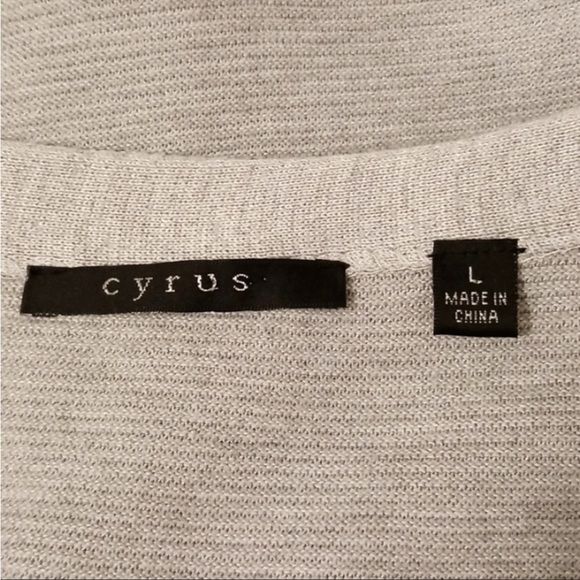 Cyrus GRAY Boxy Short Sweater w Bell Sleeves GORGEOUS!!  NWOT Sz L - Picture 5 of 5